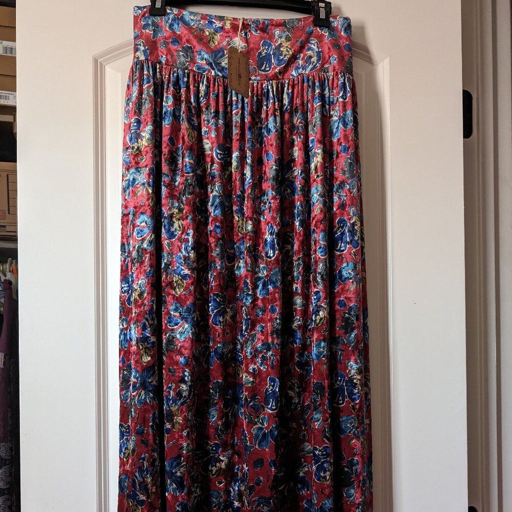 Natural Life Velvet Boho Maxi Skirt NWT Large
